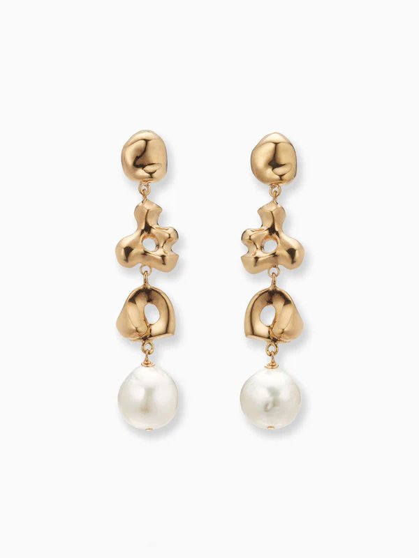 Casual Irregular Metal Pearl Dangle Earrings Everyday Urban Women's Jewelry