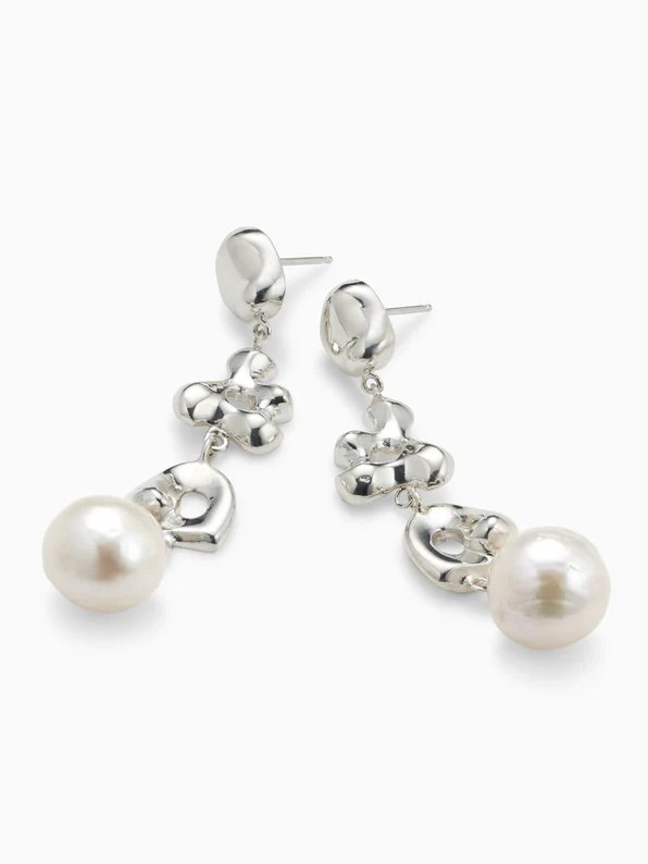 Casual Irregular Metal Pearl Dangle Earrings Everyday Urban Women's Jewelry