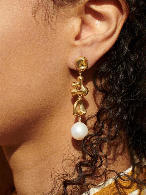 Casual Irregular Metal Pearl Dangle Earrings Everyday Urban Women's Jewelry
