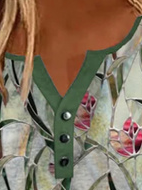 Plus Size Leaf Loose Casual T-Shirt