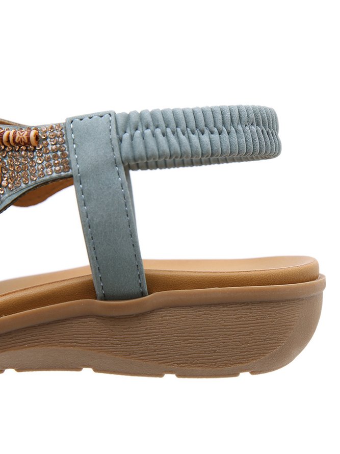 Boho Beaded Rhinestone Comfy Thong Sandals