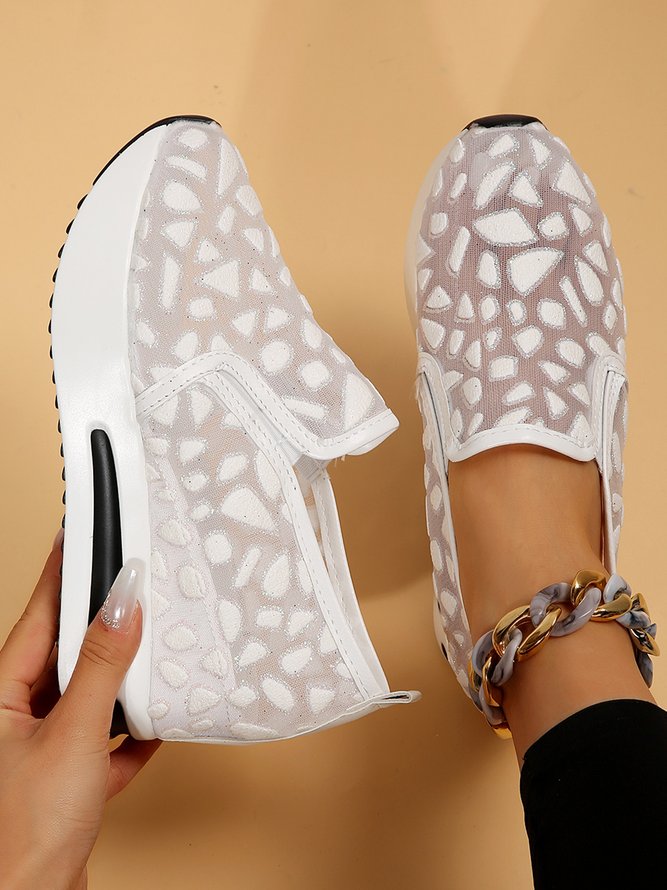 Casual Breathable Mesh Glitter Slip On Shoes