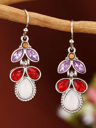 Urban Casual Colorful Crystal Pendant Earrings Daily Women's Jewelry
