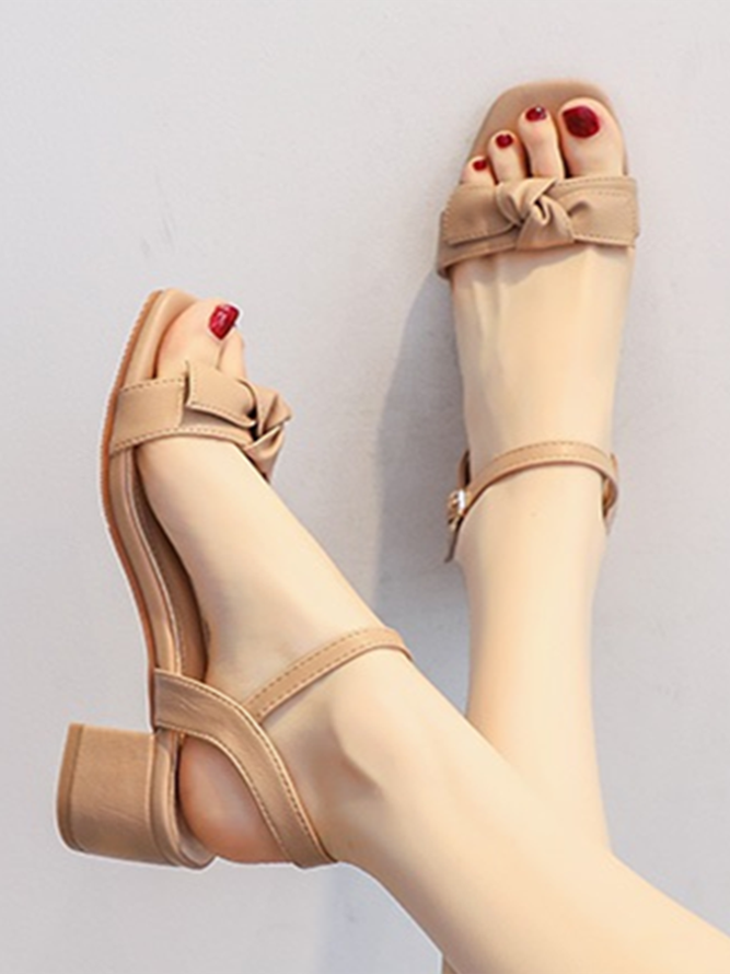 Knotted Strappy Chunky Sandals