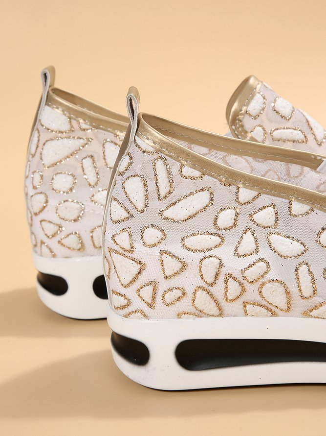 Casual Breathable Mesh Glitter Slip On Shoes