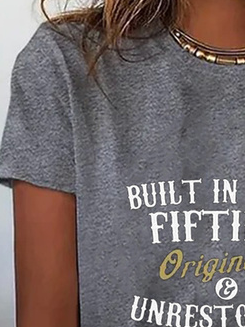 Plus Size Loose Jersey Casual Crew Neck T-Shirt