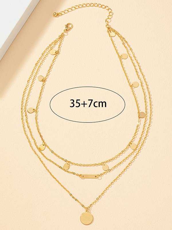 Casual Geometric Layered Necklace Boho Vacation Women's Jewelry