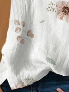 Plus Size Loose Floral V Neck Casual Tank Top