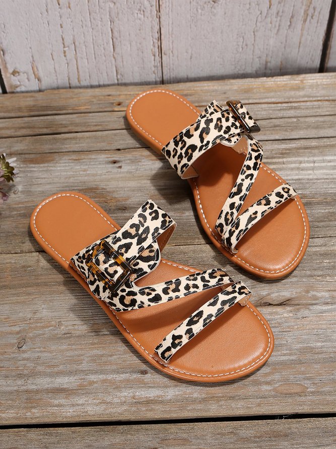 Vintage Woven Buckle Greek Sandals