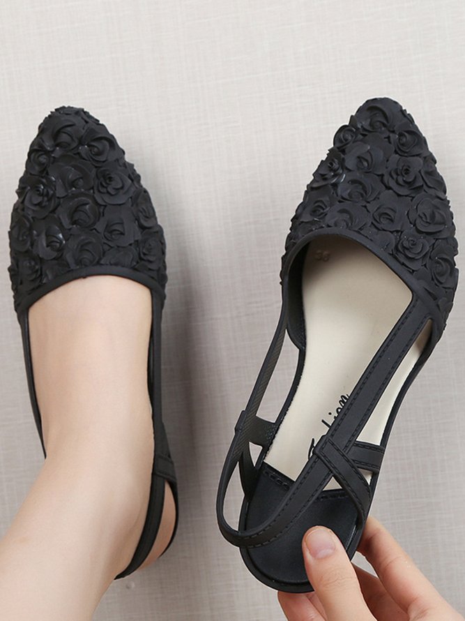 Urban Comfort Fashion Wedge Floral Embossed Single Shoe