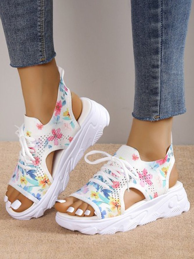 Breathable Casual Floral Print Sports Sandals