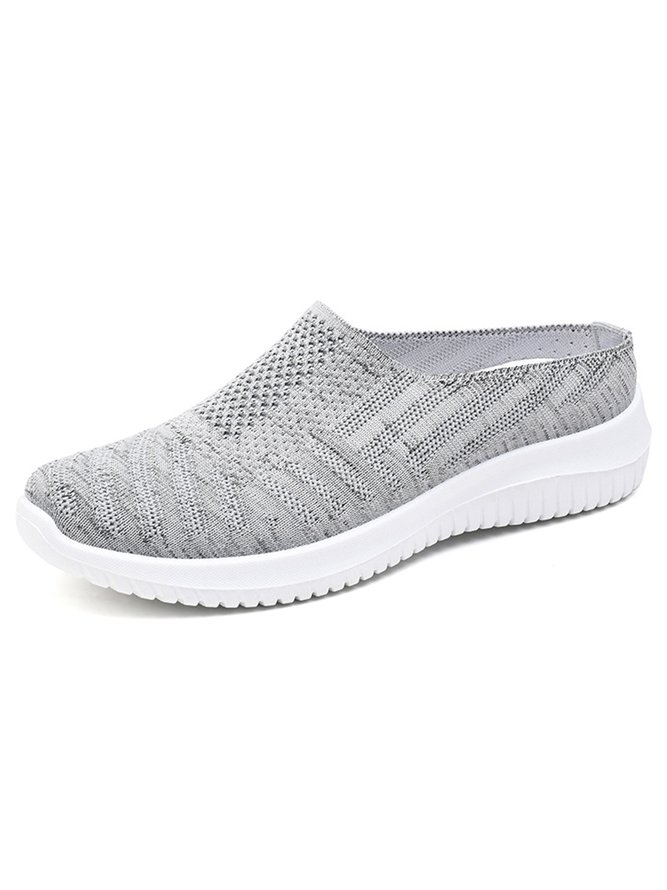 Breathable Comfortable Fly Knit Casual Clogs Sneakers