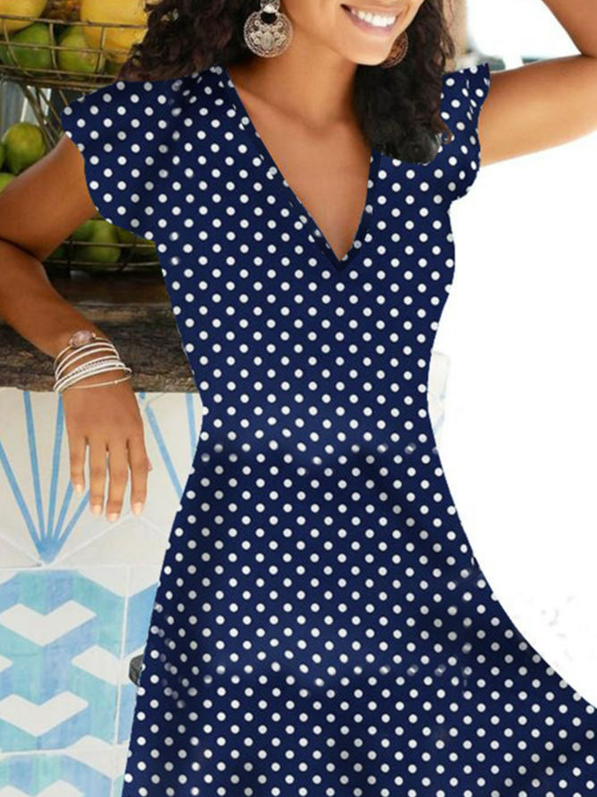 Casual Regular Fit Polka Dots Dress