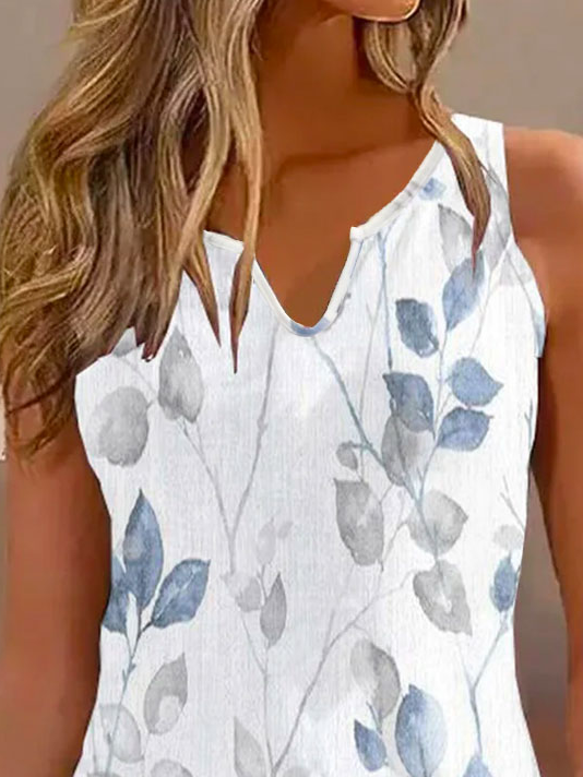 Casual Leaf Tank Top