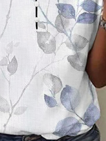 Plus Size Jersey Half Open Collar Cut-Outs Casual T-Shirt