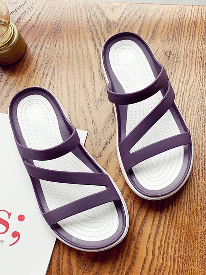 Women Cut Out Waterproof Beach Slippers