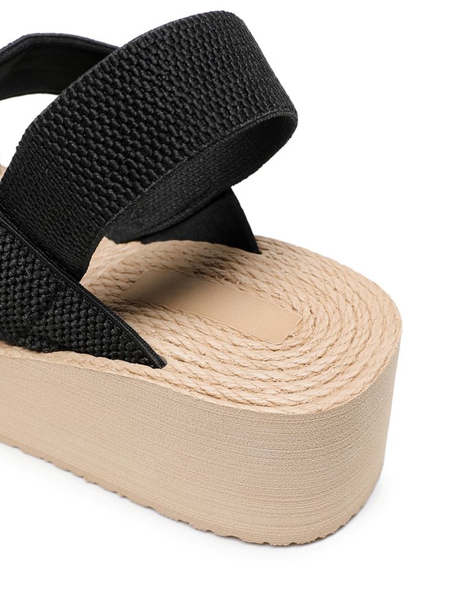 Double Strap Slingback Wedge Heel Beach Sandals