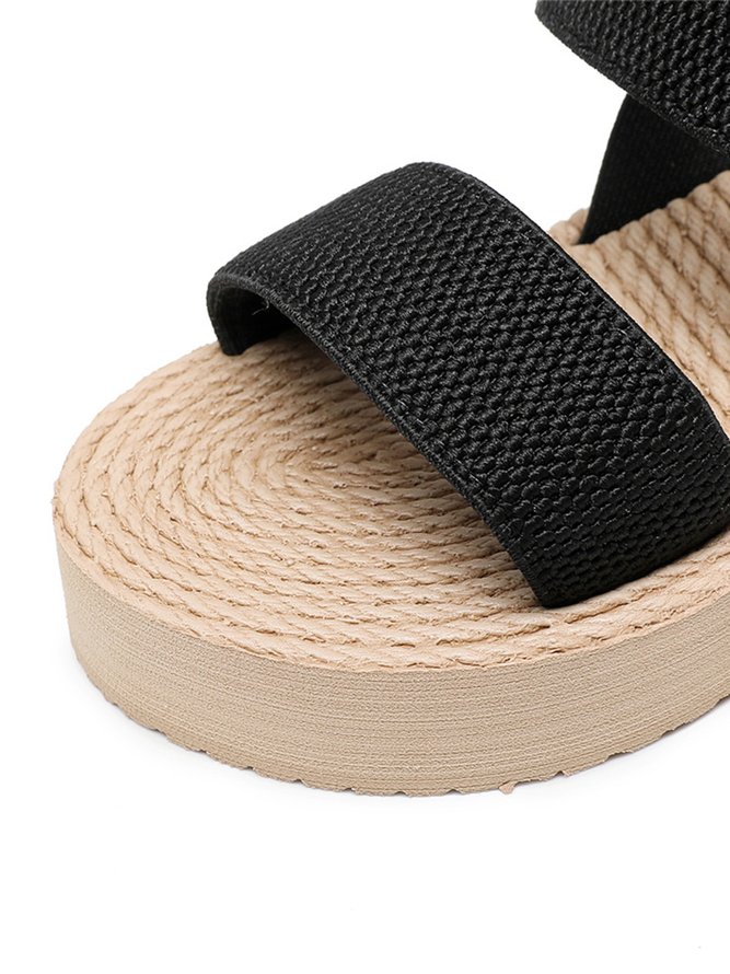 Double Strap Slingback Wedge Heel Beach Sandals