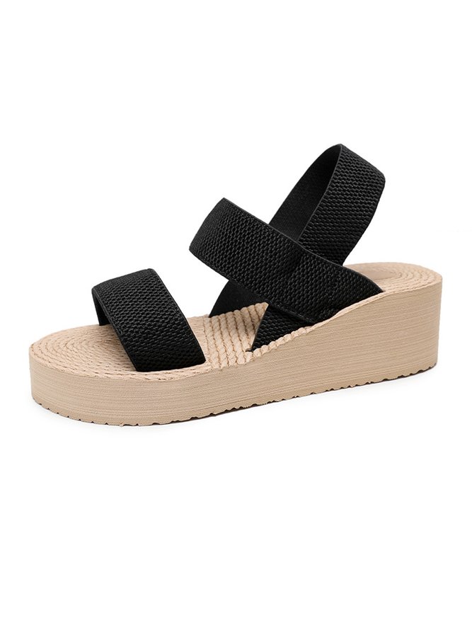 Double Strap Slingback Wedge Heel Beach Sandals