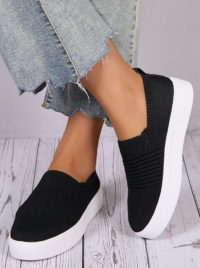 Breathable Mesh Fabric Slip On Sneakers