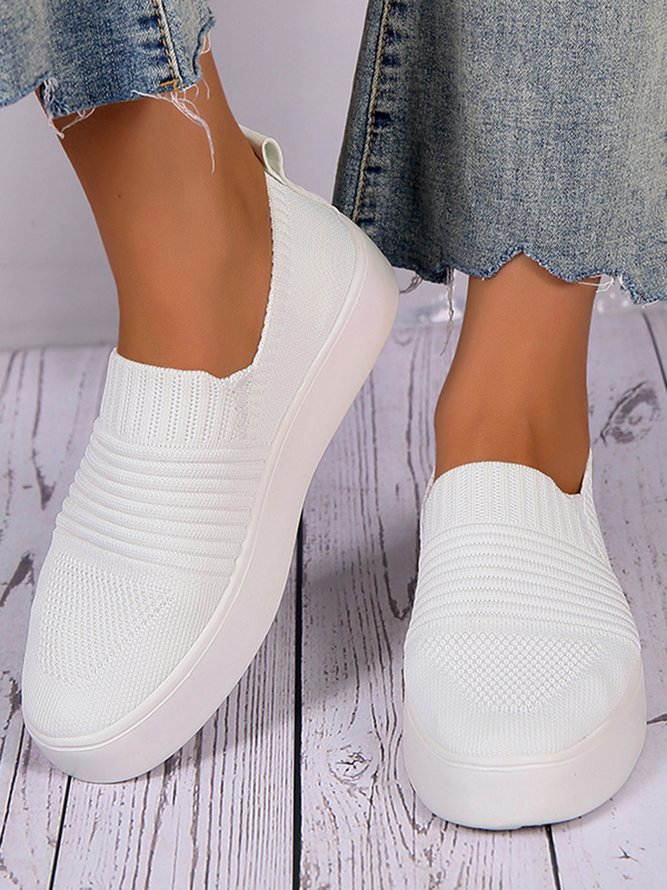 Breathable Mesh Fabric Slip On Sneakers