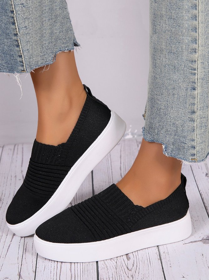Breathable Mesh Fabric Slip On Sneakers