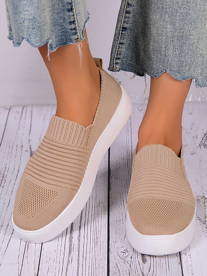 Breathable Mesh Fabric Slip On Sneakers