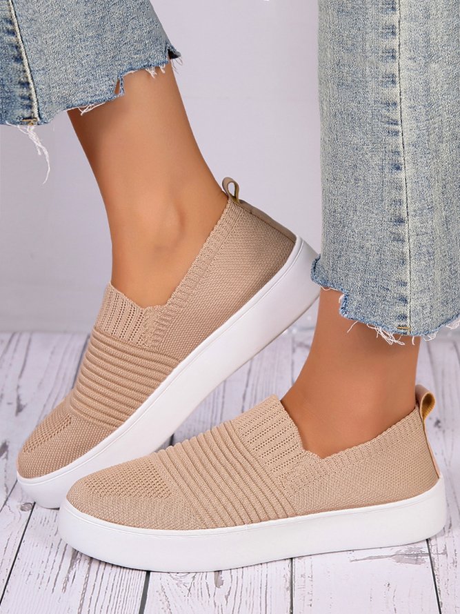 Breathable Mesh Fabric Slip On Sneakers