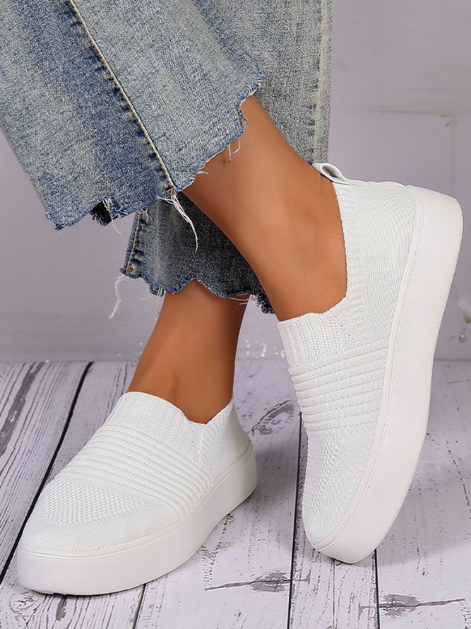 Breathable Mesh Fabric Slip On Sneakers