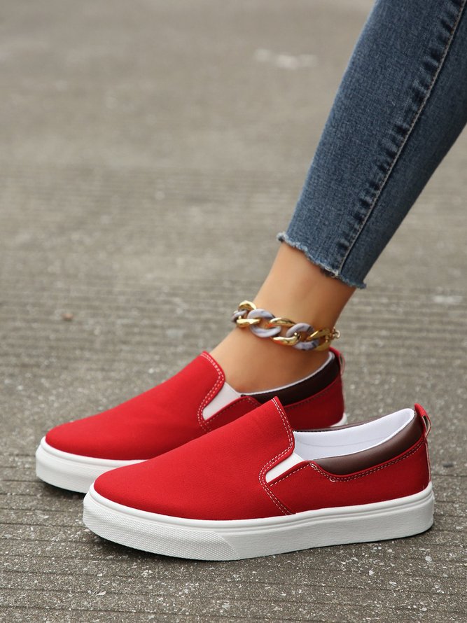 Solid Color Multi-color Options Slip-on Canvas Shoes