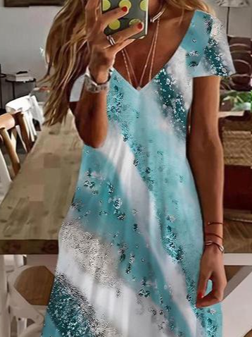 Jersey Regular Sleeve Casual Dress With No
