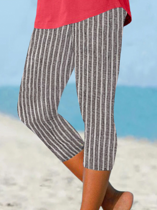 Tight Striped Vacation Leggings