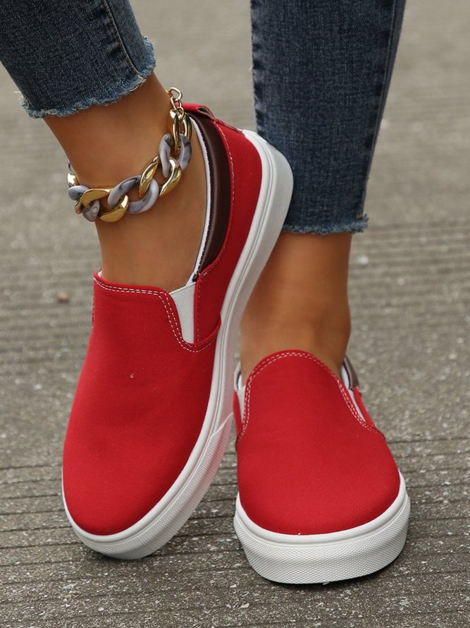 Solid Color Multi-color Options Slip-on Canvas Shoes