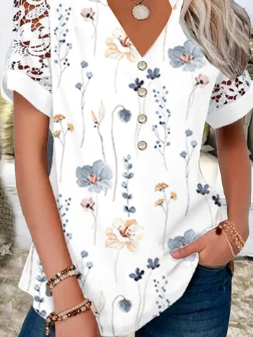 Regular Sleeve Floral Casual Printing Shirt