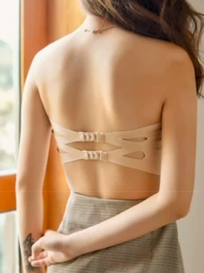 Women Breathable Comfortable Back Unbutton No Trace Tube Top Bra & Bralette