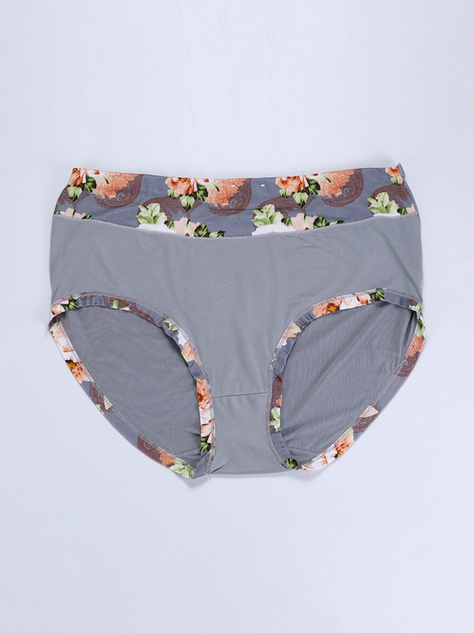 Breathable Comfort Elegant Floral Print Panties