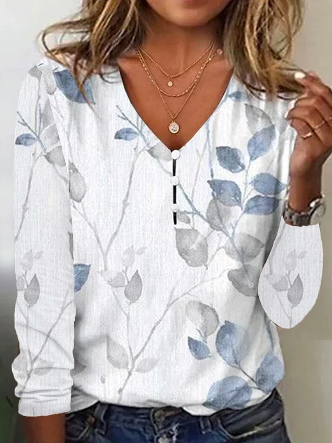 Floral Loose Casual Buttoned Shirt