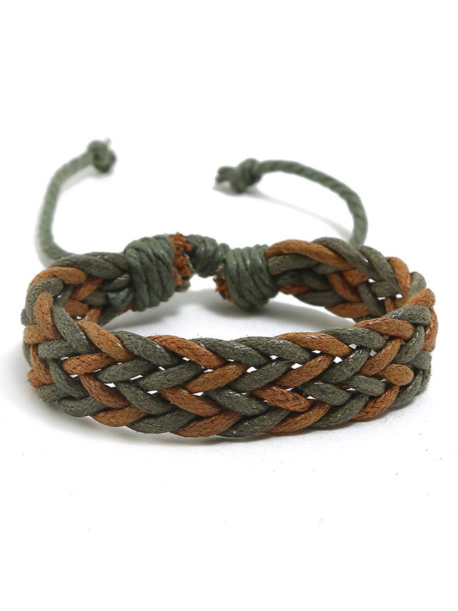 Ethnic Colorful Wax Thread Handmade Chain Bracelet