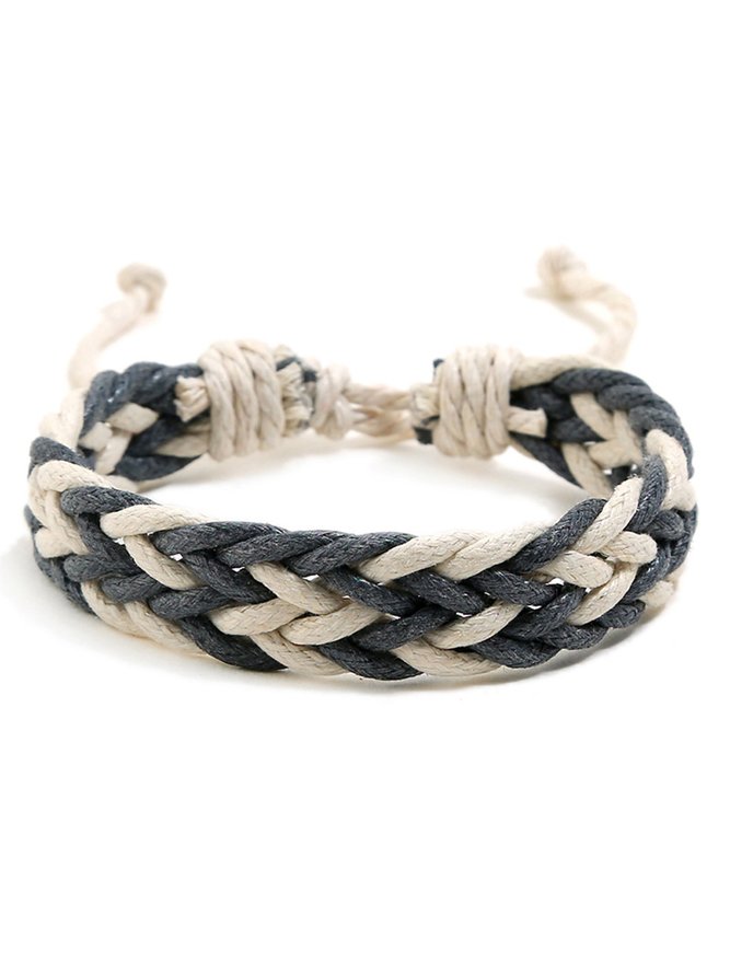 Ethnic Colorful Wax Thread Handmade Chain Bracelet