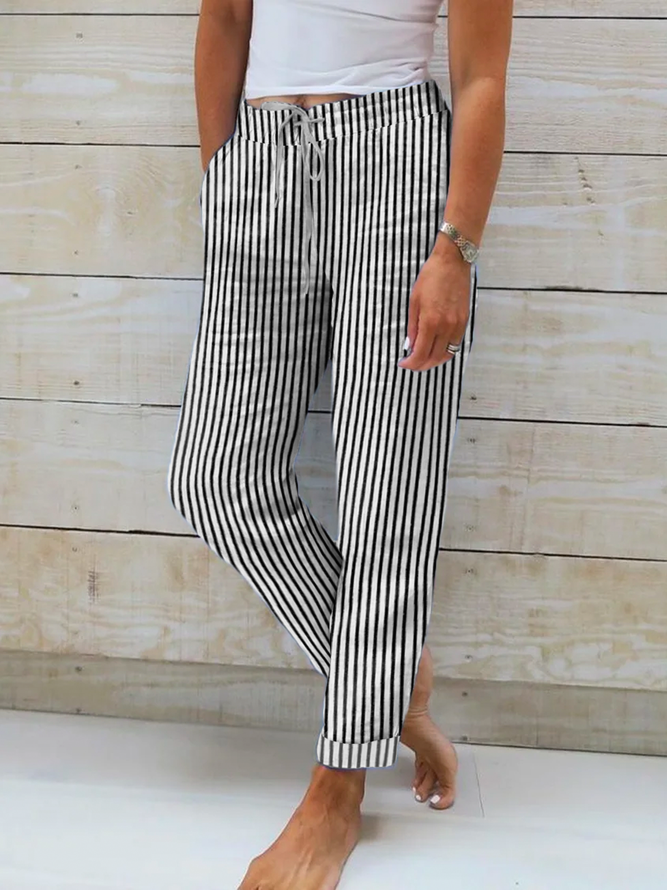 Casual Striped Loose Pants