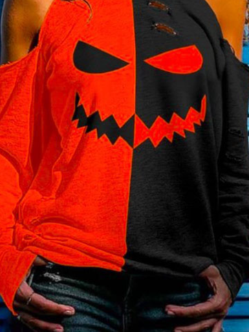Casual Halloween Halter Sweatshirt