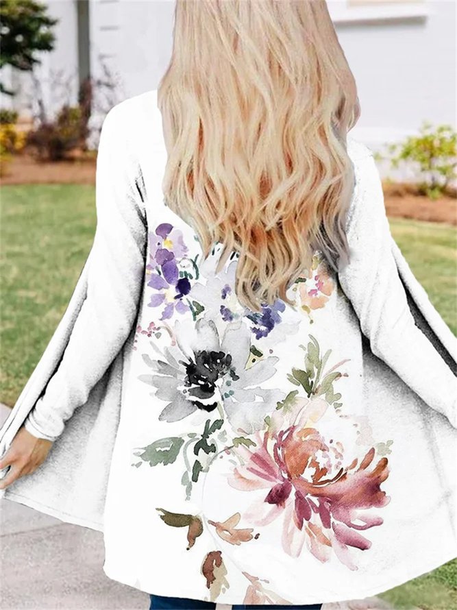 Casual Jersey Striped Kimono