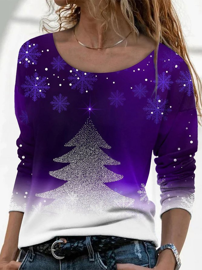 Loose Christmas Casual Jersey T-Shirt
