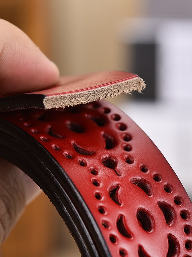 Vintage Faux Leather Laser Cut Belt