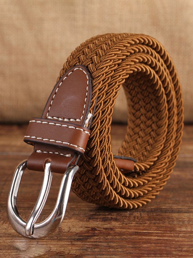 Contrast Color Plain Color Variety Of Options Casual Braided Belt