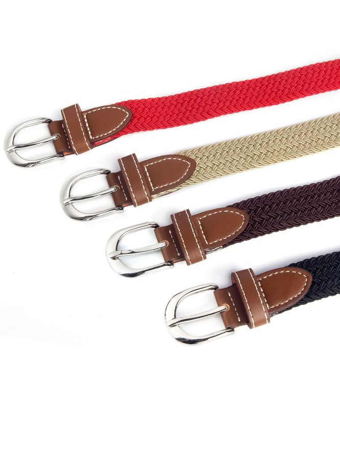 Contrast Color Plain Color Variety Of Options Casual Braided Belt