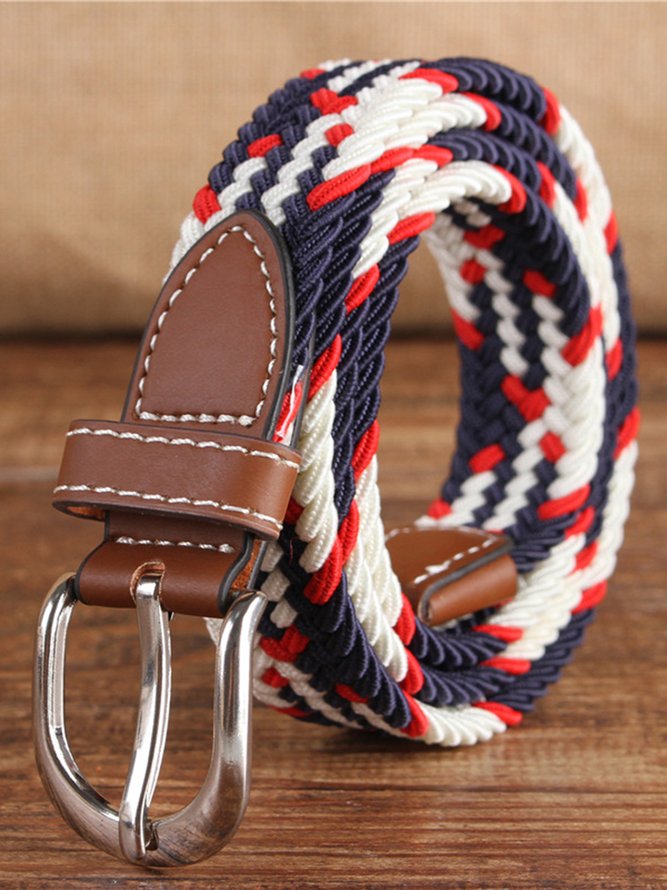 Contrast Color Plain Color Variety Of Options Casual Braided Belt