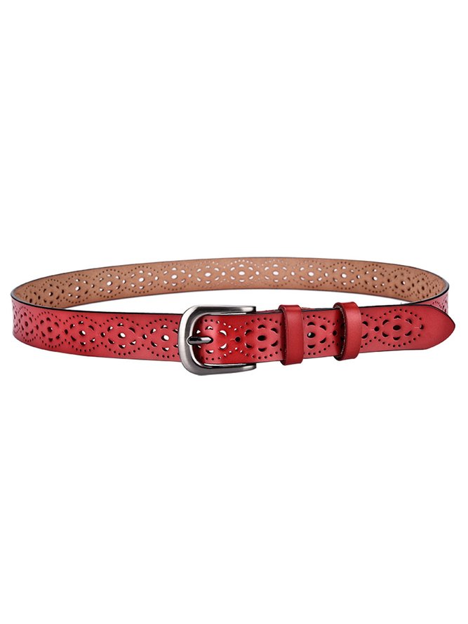 Vintage Faux Leather Laser Cut Belt