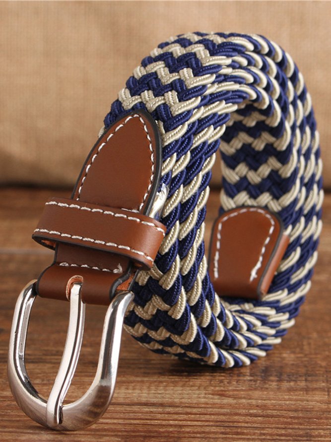 Contrast Color Plain Color Variety Of Options Casual Braided Belt
