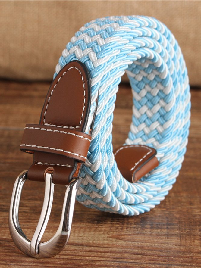 Contrast Color Plain Color Variety Of Options Casual Braided Belt